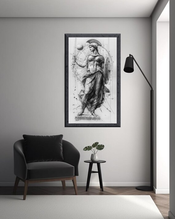 Athena Architecture Of Power, Modern Art Print