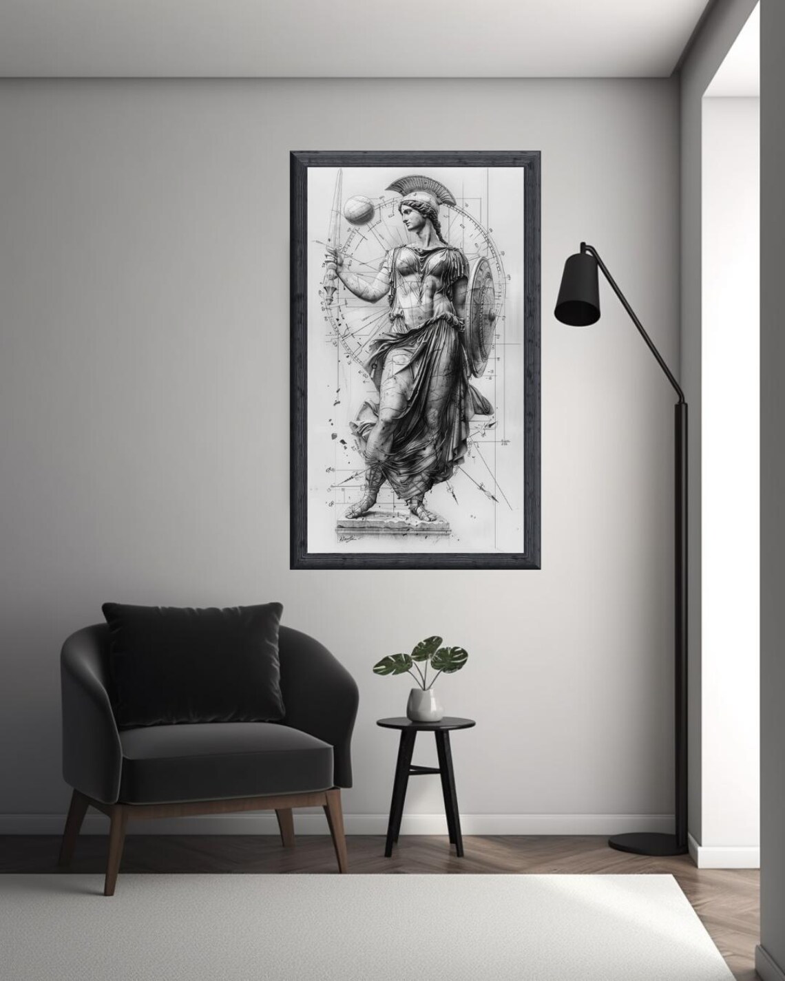 Athena Architecture Of Power, Modern Art Print