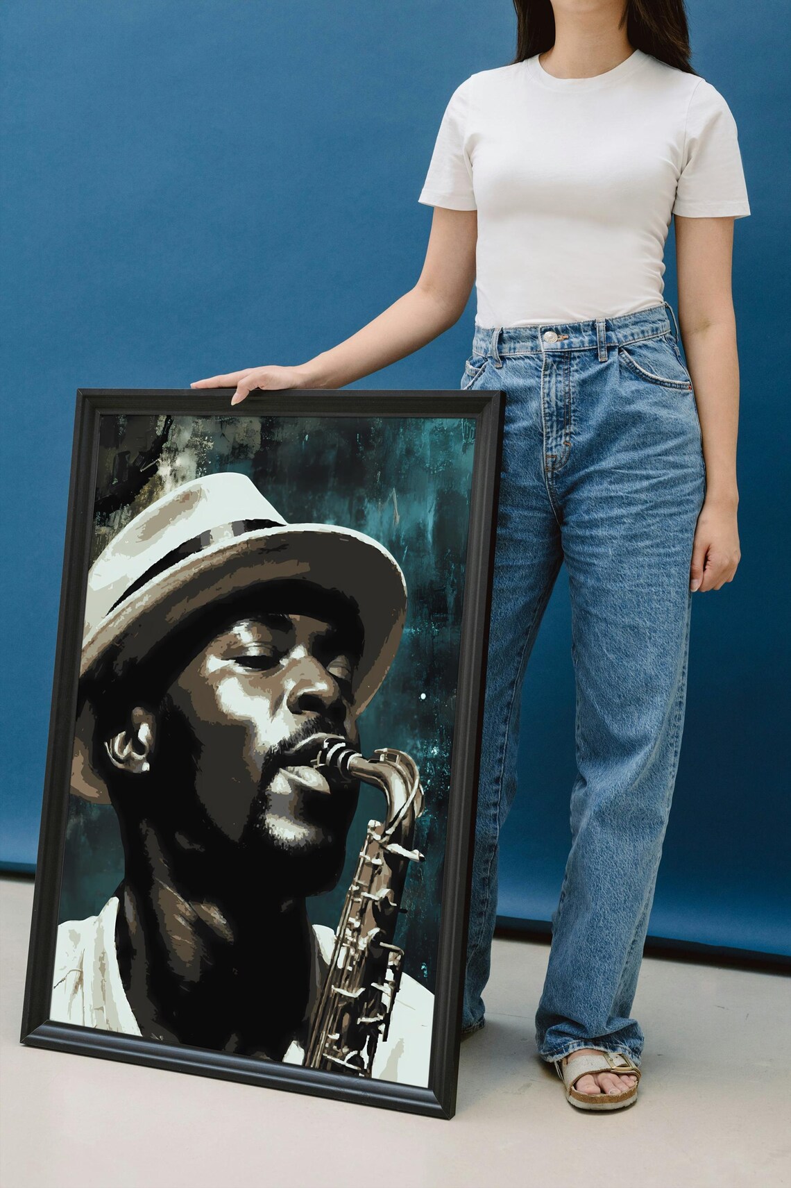 Jazz Saxophone Musician Portrait, Jazz Music Decor - Image 4