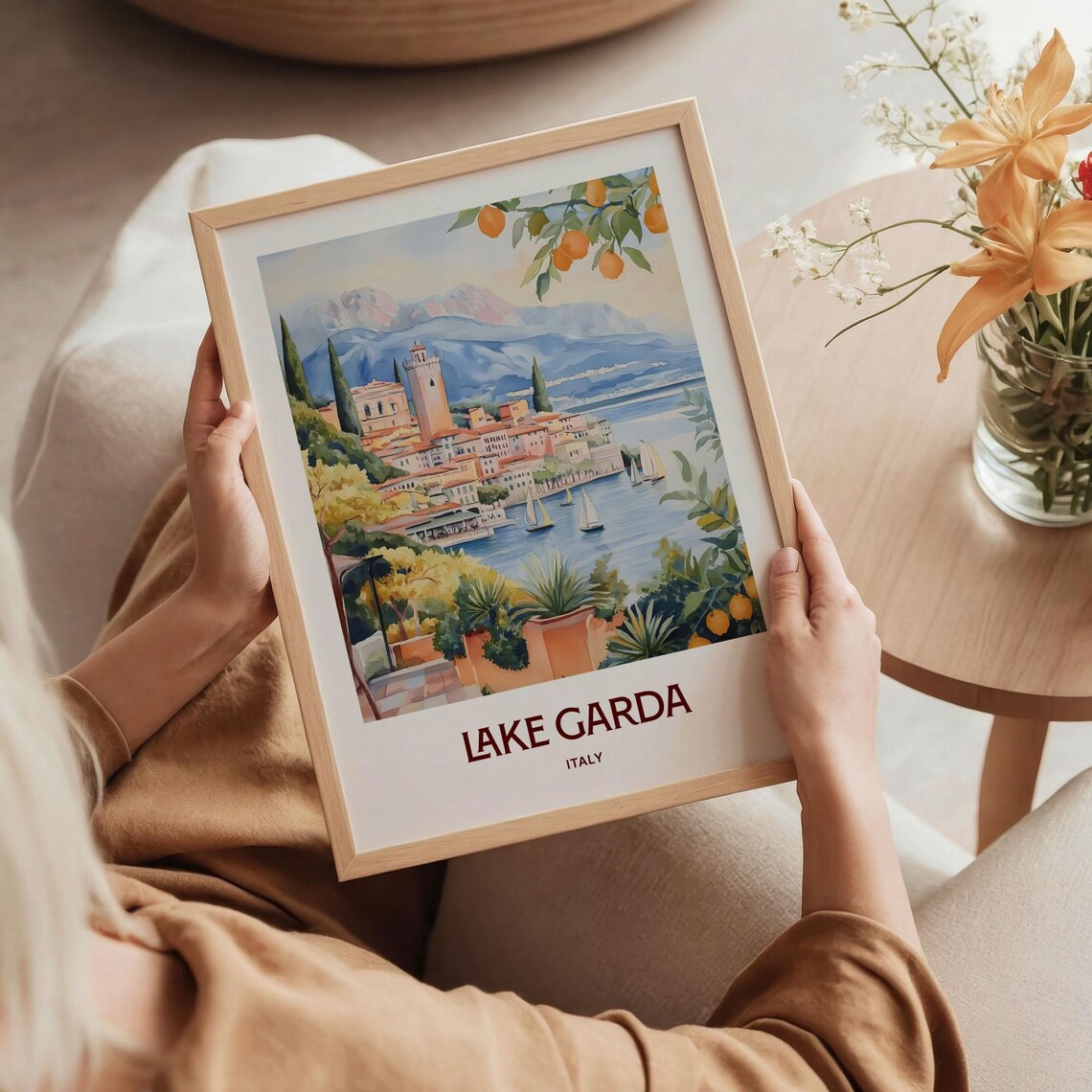 Lake Garda Travel Print Minimalist Lake Garda Poster Italy Art Pastel Cityscape Art Retro Travel Decor Id 514 C35 333 - Image 5