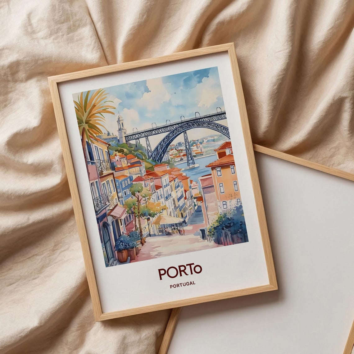 Porto Travel Print Portugal Wall Art Minimalist Porto Illustration Pastel Cityscape Poster Retro Travel Decor Unique Gift C35 327 - Image 3