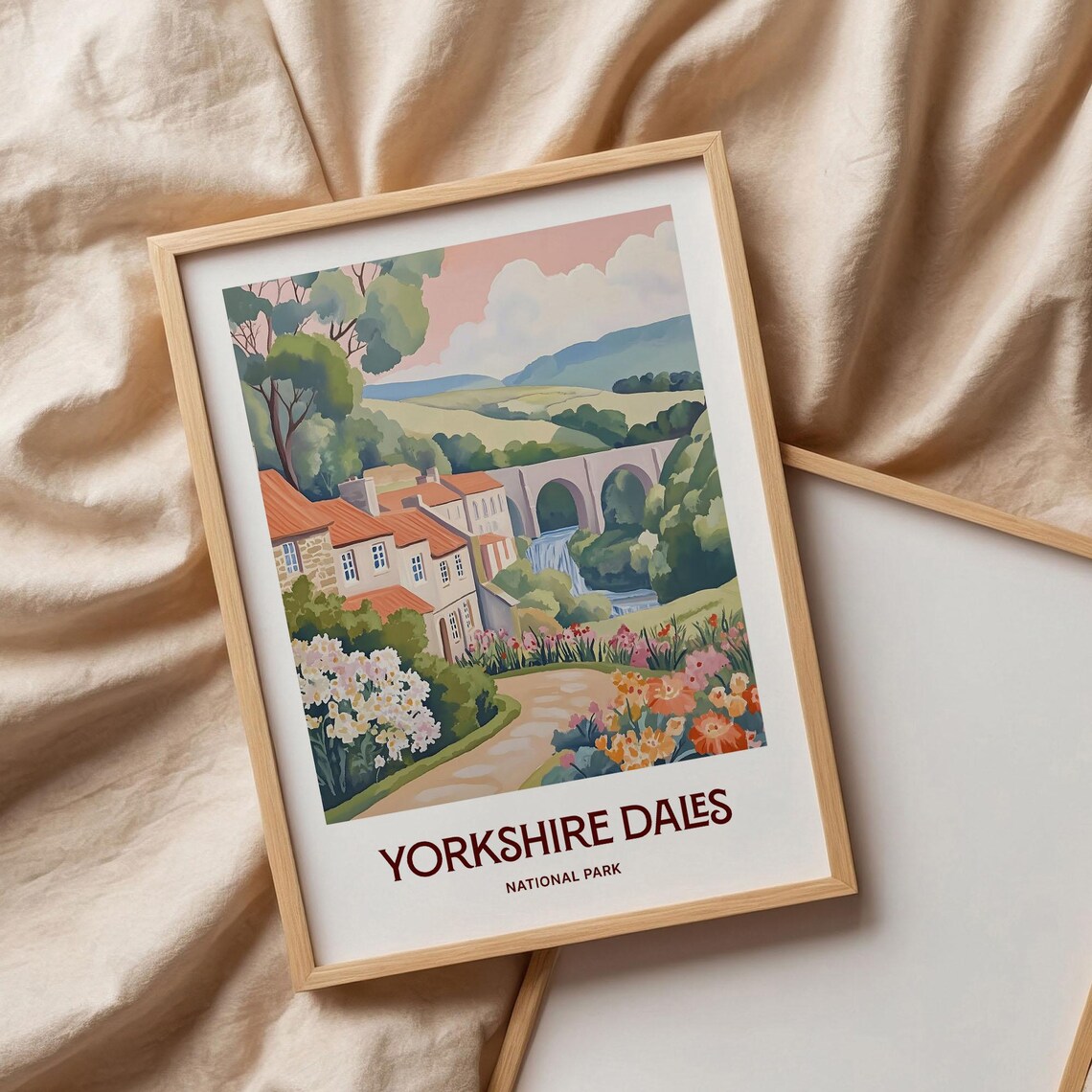 Yorkshire Dales National Park Village Viaduct Garden Art Poster - Image 3