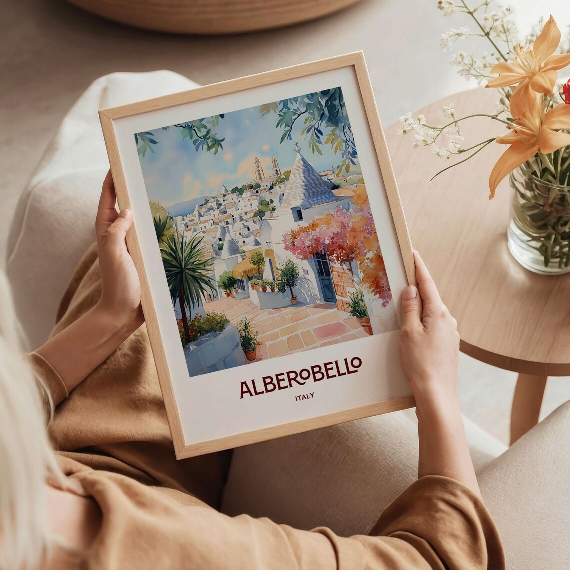 Alberobello Italy Trulli Stone Houses Watercolor Travel Poster - Image 5