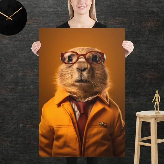 Prairie Dog 80s Style Retro Poster Eighties Wall Art Living Room Funny Decor