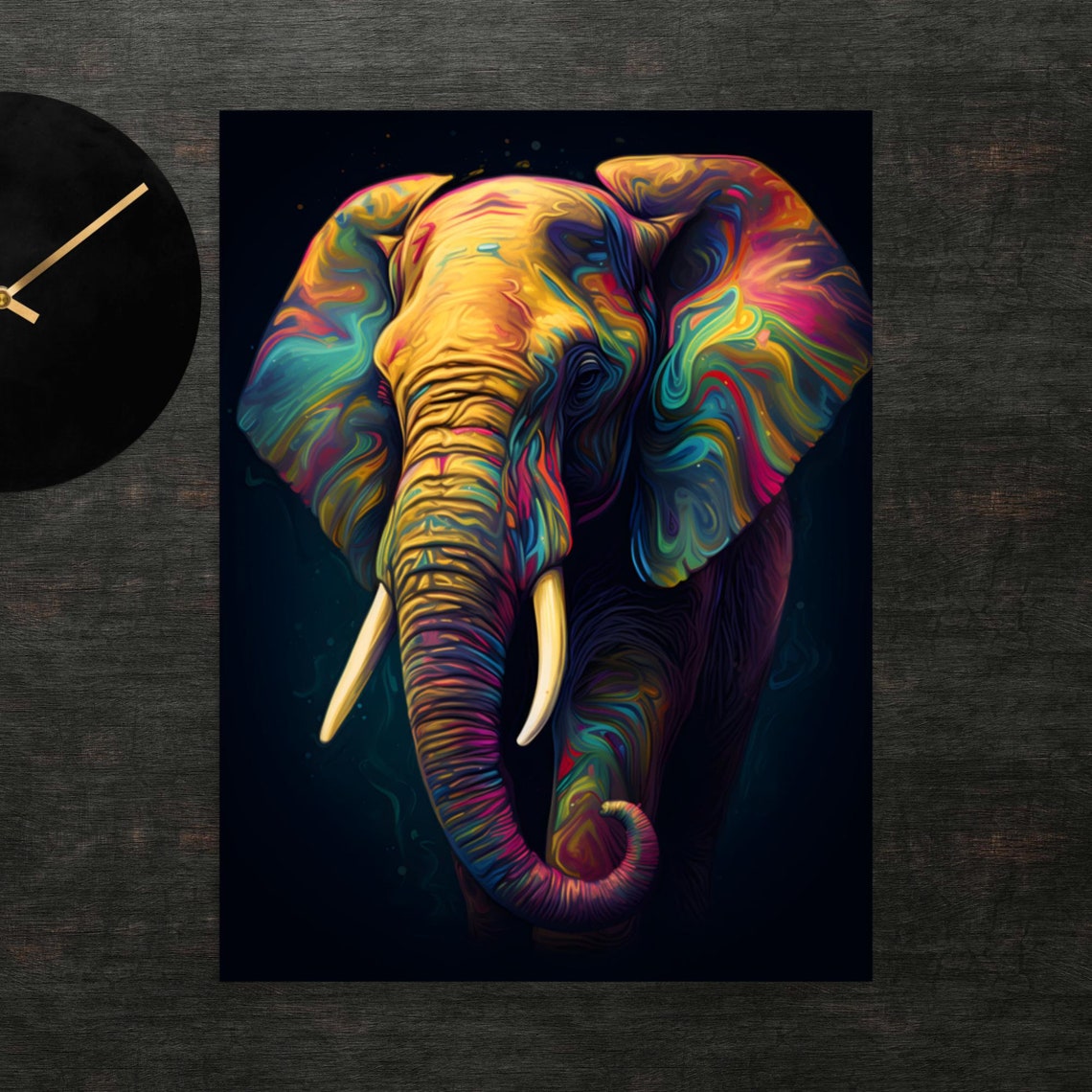 Colorful Elephant Poster Art Wall Print