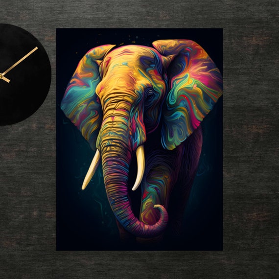 Colorful Elephant Poster Art Wall Print