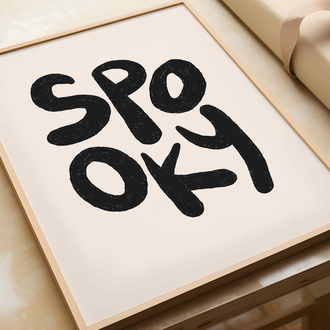 Spooky Hand Painted Black Lettering Minimal Halloween Poster - Image 4