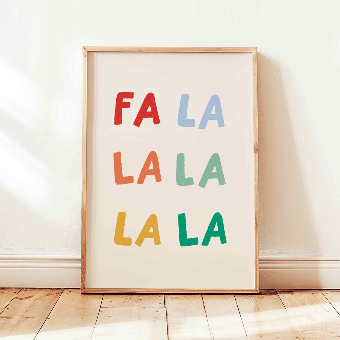 Fa La La La La Multicolor Playful Christmas Holiday Typography Poster