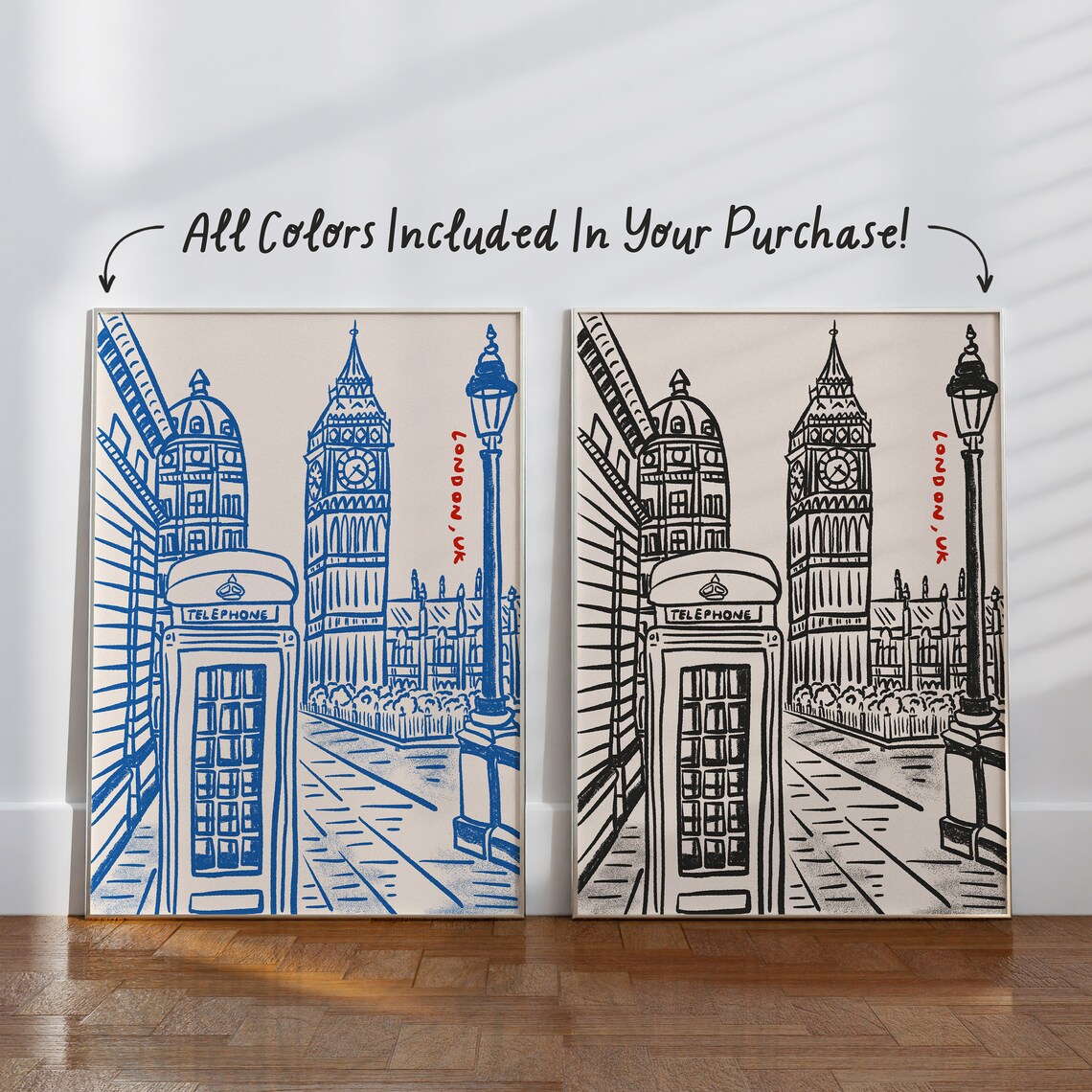 London City Print, Retro Trendy Travel Poster - Image 2