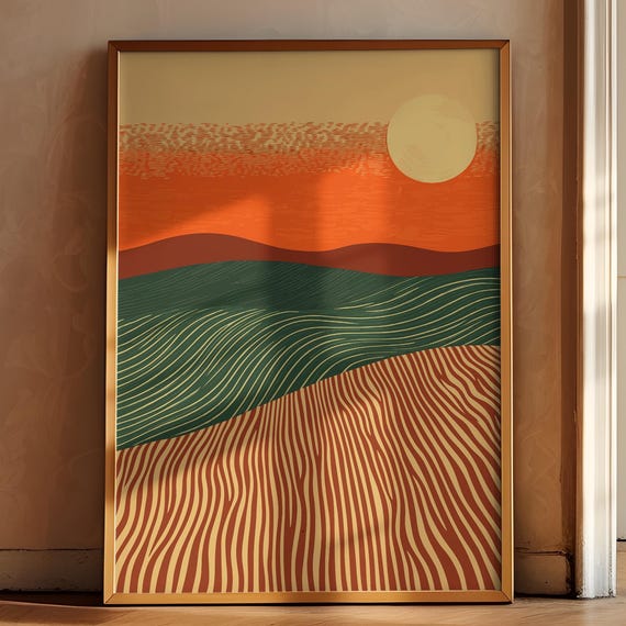 Art Landscape Boho Mountain Art Print Landscape Desert Art Poster Boho Landscape Print Desert Landscape Print