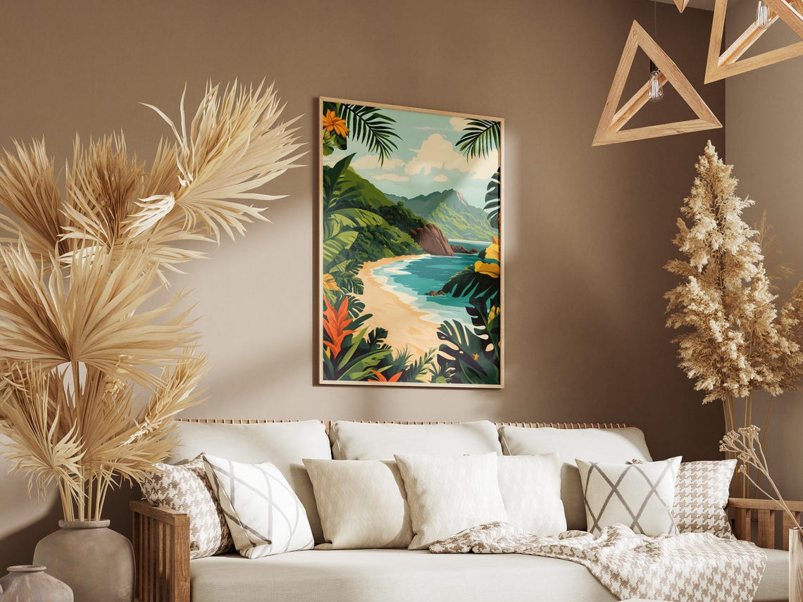 Costa Rica Guanacaste Jungle Beach Red Rock Headland View Poster - Image 3