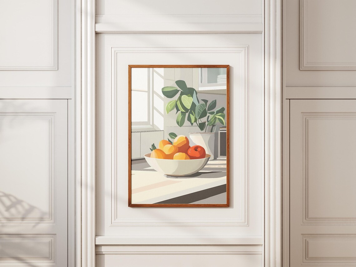 Kitchen Still Life Poster Minimalist Fruit Bowl Print Modern Art Print Print Wall Art Home Decor Art - Image 2