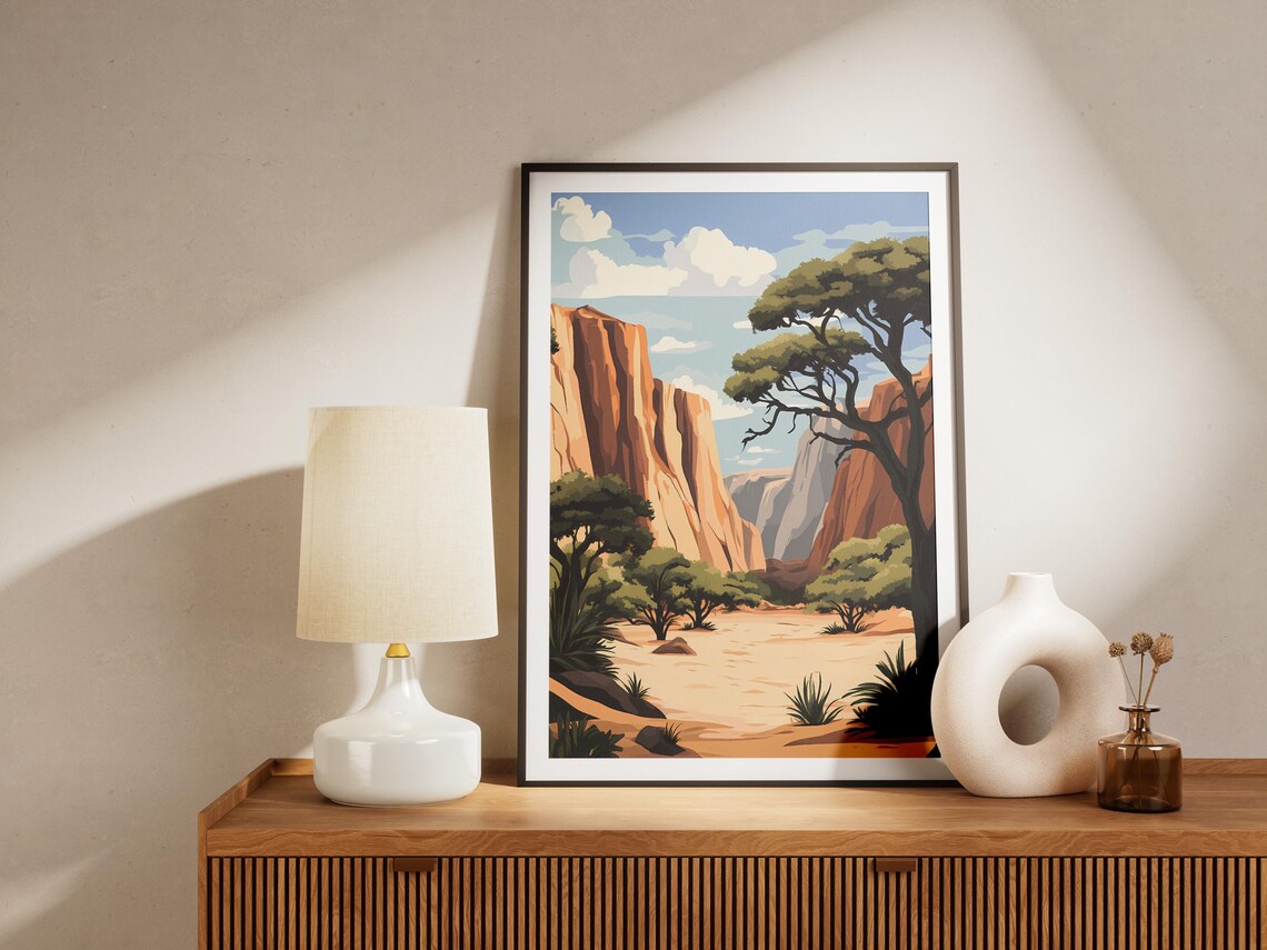 Niger Air Tenere Desert Canyon Cliffs Vintage Travel Decor Poster - Image 4