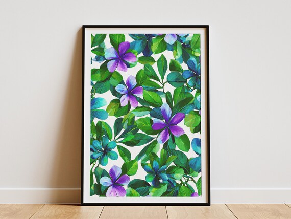 Watercolor Lei Pattern With Aloha Text Art Print Hawaiian Flower Poster Tropical Wall Decor Island Style Botanical
