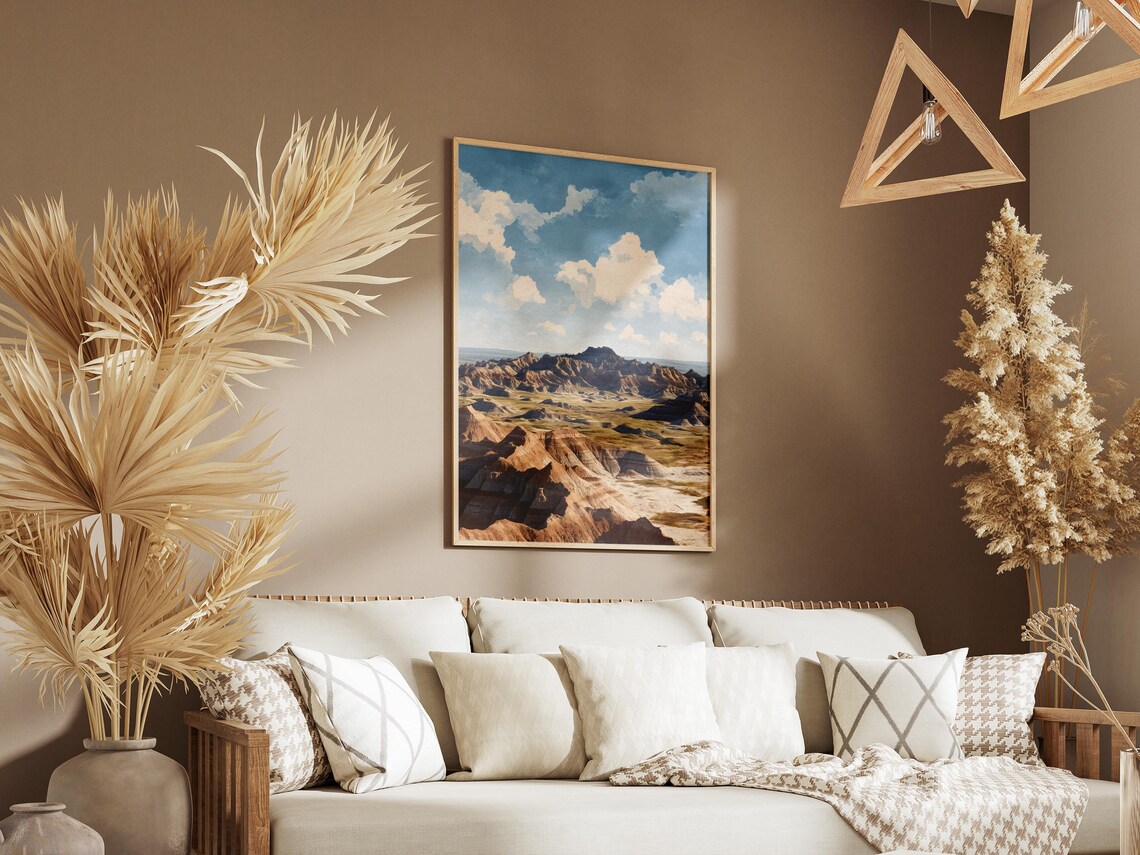 Badlands National Park Poster South Dakota Travel Print Vintage Style Wall Art Landscape Photography Home Decor Usa - Image 3