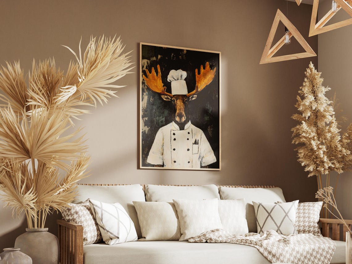 Moose Chef Funny Kitchen Art Poster - Image 3