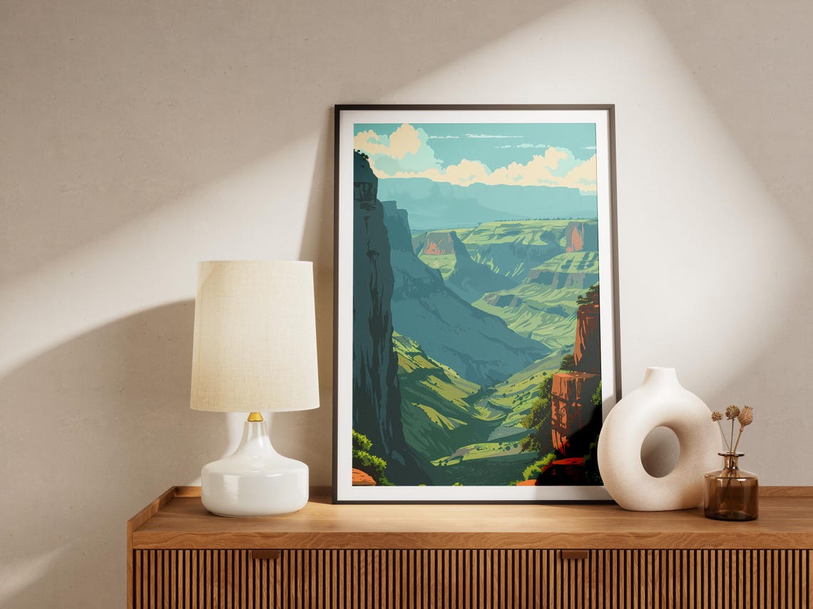 Simien Mountains Ethiopia Highland Green Canyon Landscape Poster - Image 2