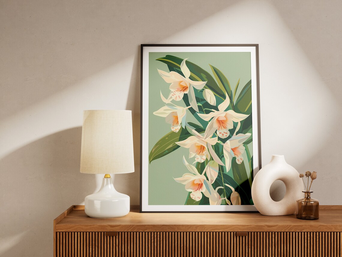 Orchid Flower Botanical Print, Minimalist Floral Decor - Image 2