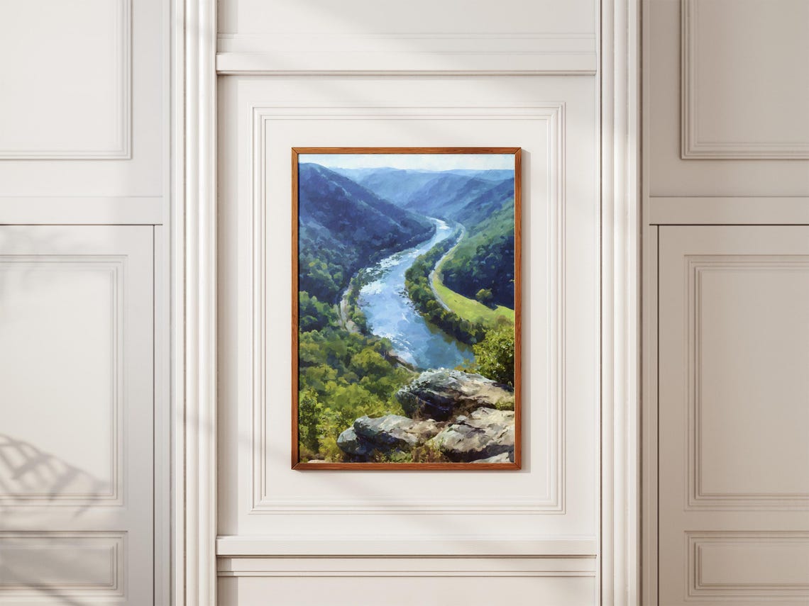 New River Gorge National Park River Valley West Virginia Art Poster - Image 2