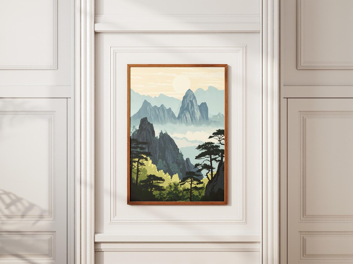 Sanqingshan National Park China Misty Granite Peaks Mountain Poster - Image 2