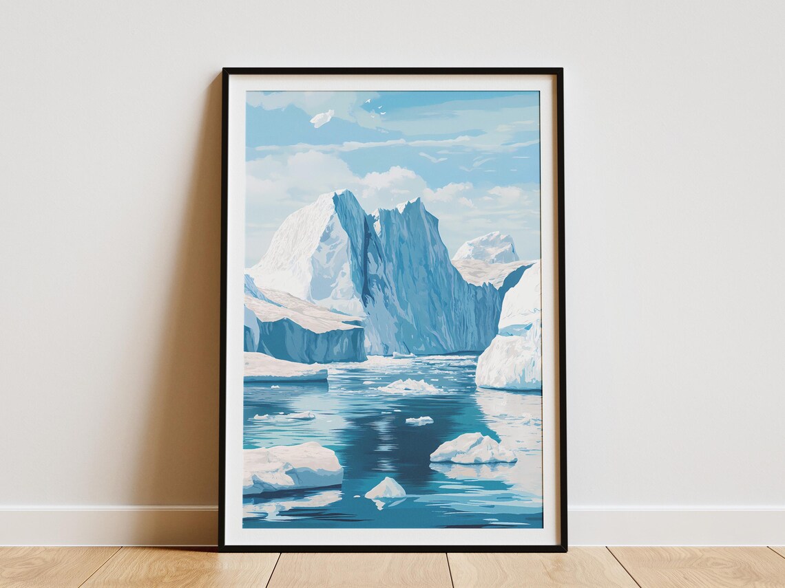 Ilulissat Icefjord Blue Icebergs Arctic Fjord Greenland Poster