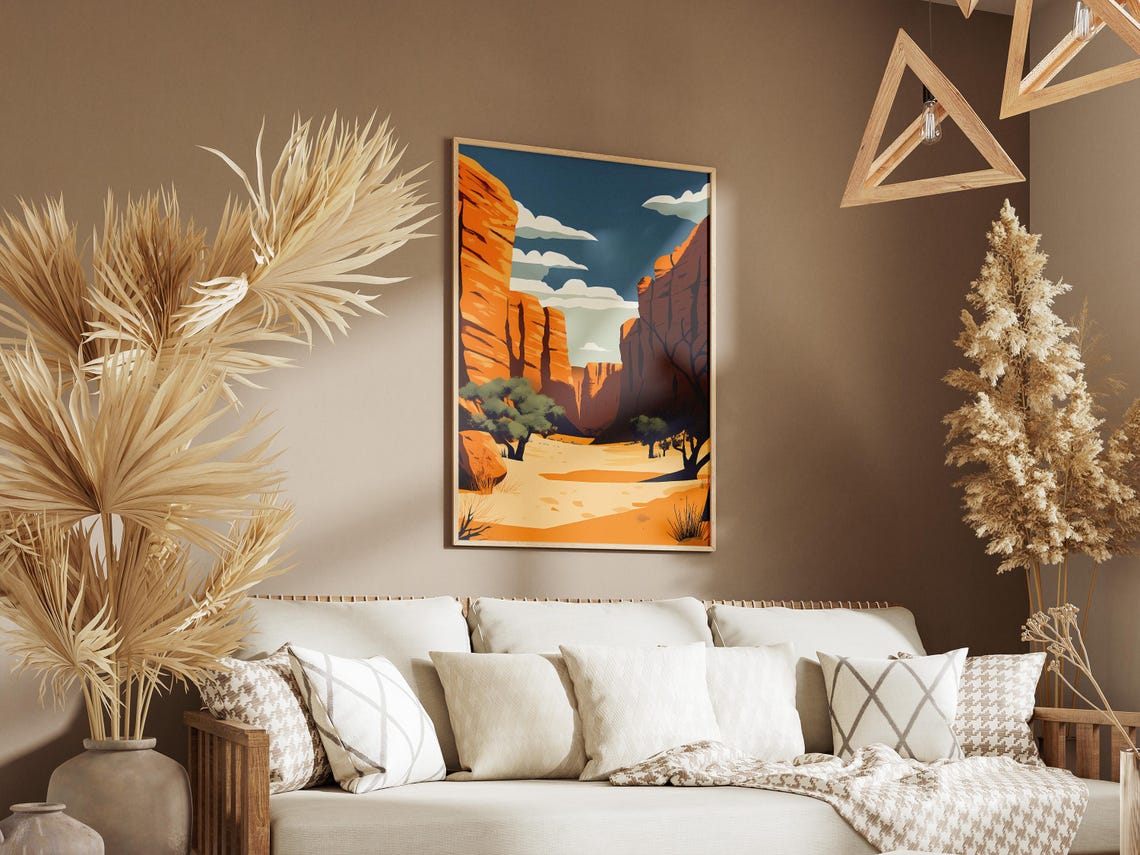 Kings Canyon Australia Burning Orange Sandstone Gorge Art Poster - Image 3