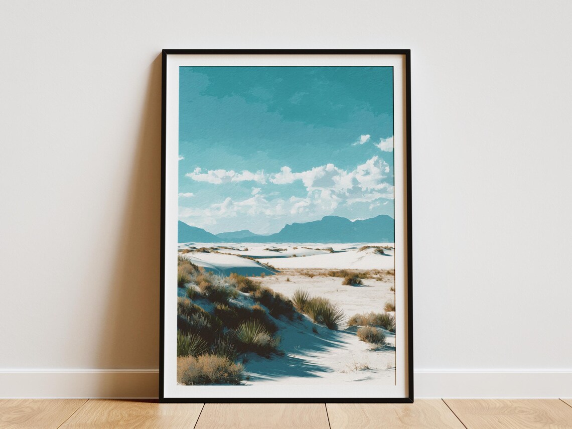 White Sands National Park New Mexico Desert Dunes Travel Poster