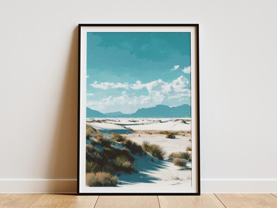 White Sands National Park New Mexico Desert Dunes Travel Poster