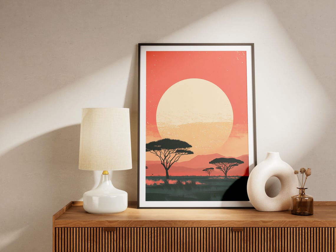 Etosha National Park Namibia Poster African Safari Sunset Landscape - Image 4
