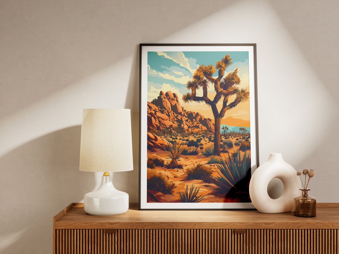 Joshua Tree National Park Desert Rock Sunset Vintage Travel Poster - Image 2