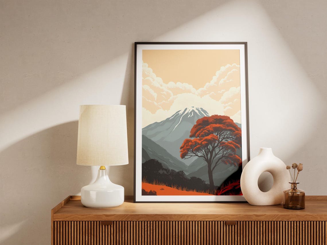 Sangay National Park Ecuador Volcano Red Autumn Tree Dusk Poster - Image 5