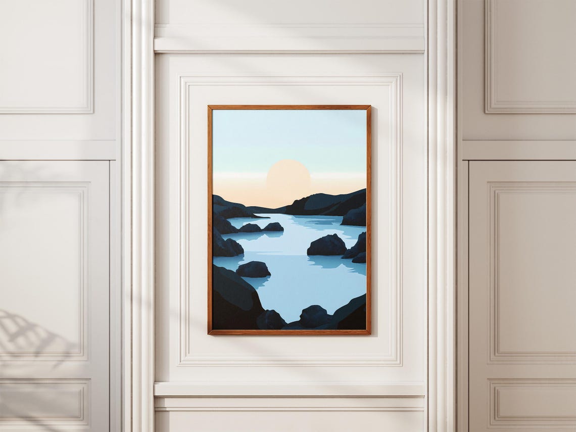 Iceland Blue Lagoon Moonlit Rocky Geothermal Water Landscape Poster - Image 2