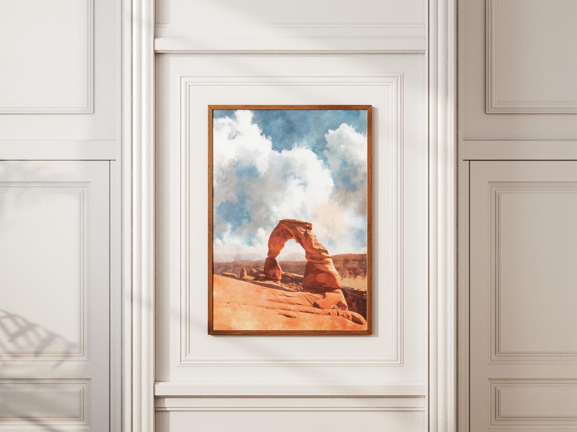 Arches National Park Delicate Arch Utah Red Rock Watercolor Poster - Image 2