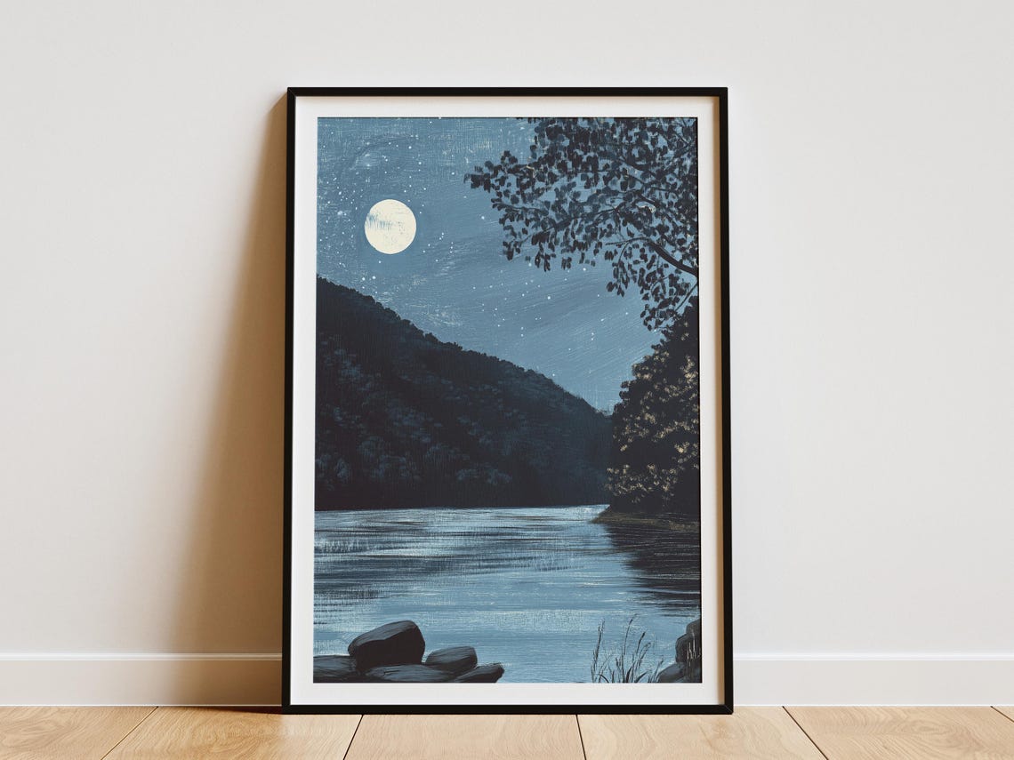 New River Gorge National Park West Virginia Moonlight Poster