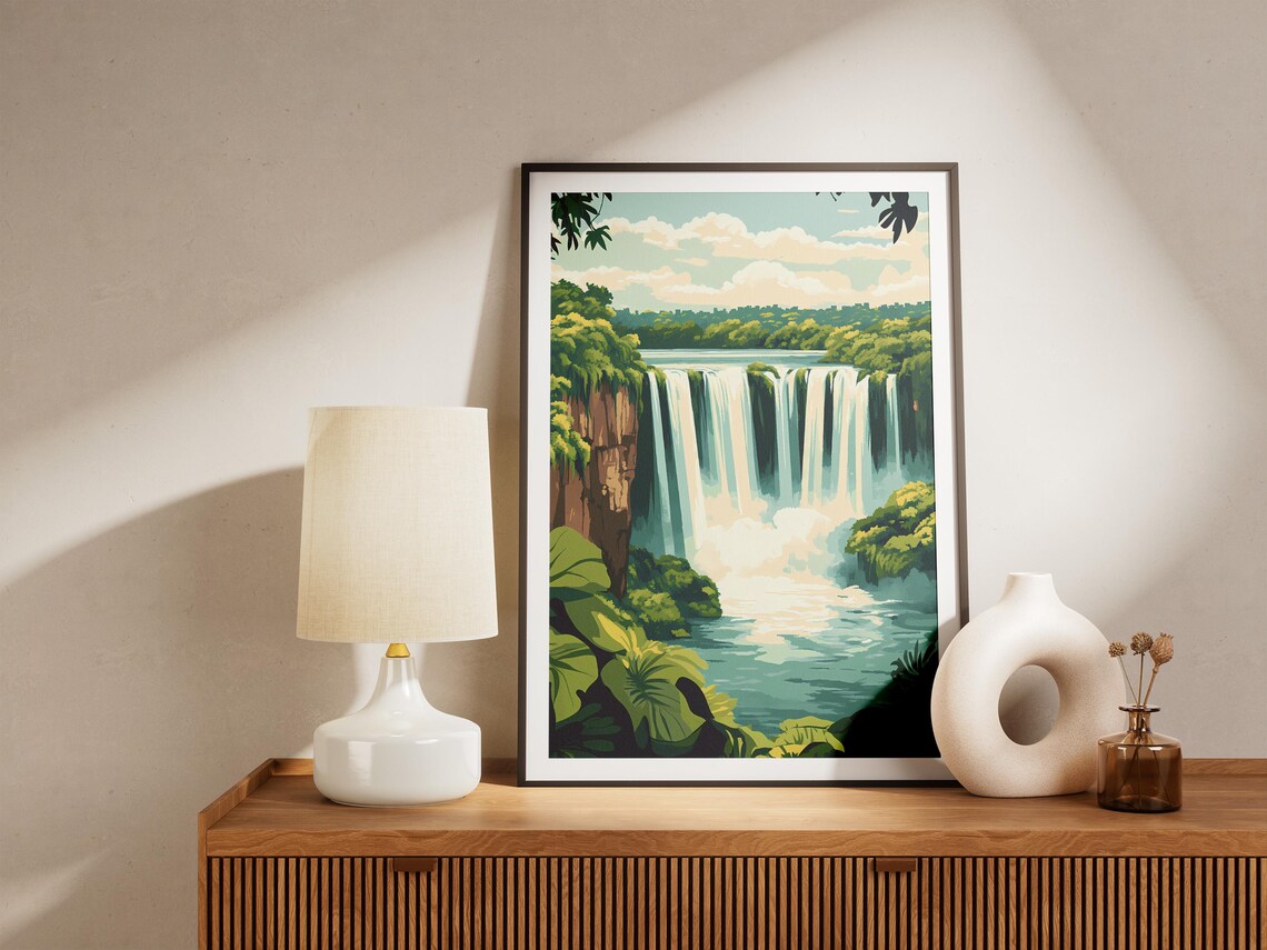 Iguazu Falls Brazil Argentina Wide Waterfall Lush Jungle Travel Poster - Image 5