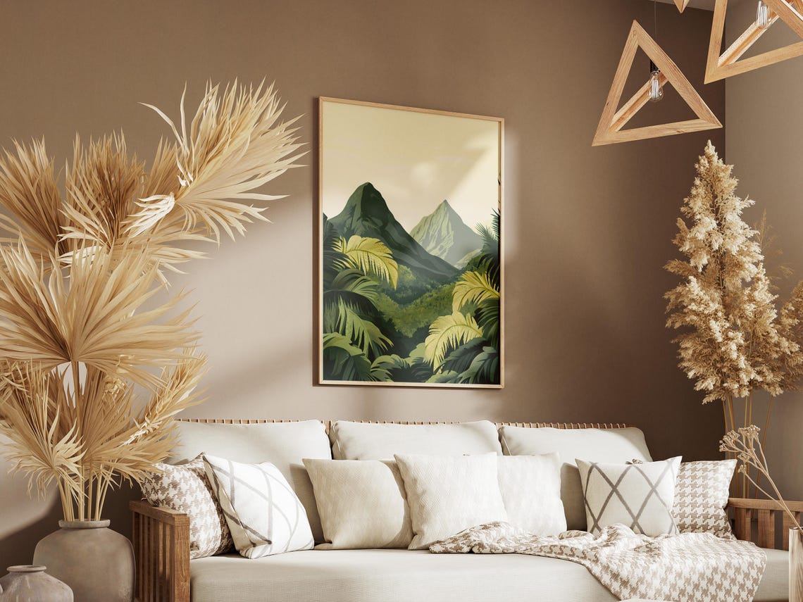 Morne Trois Pitons Dominica Twin Volcanic Peaks Jungle Poster - Image 3