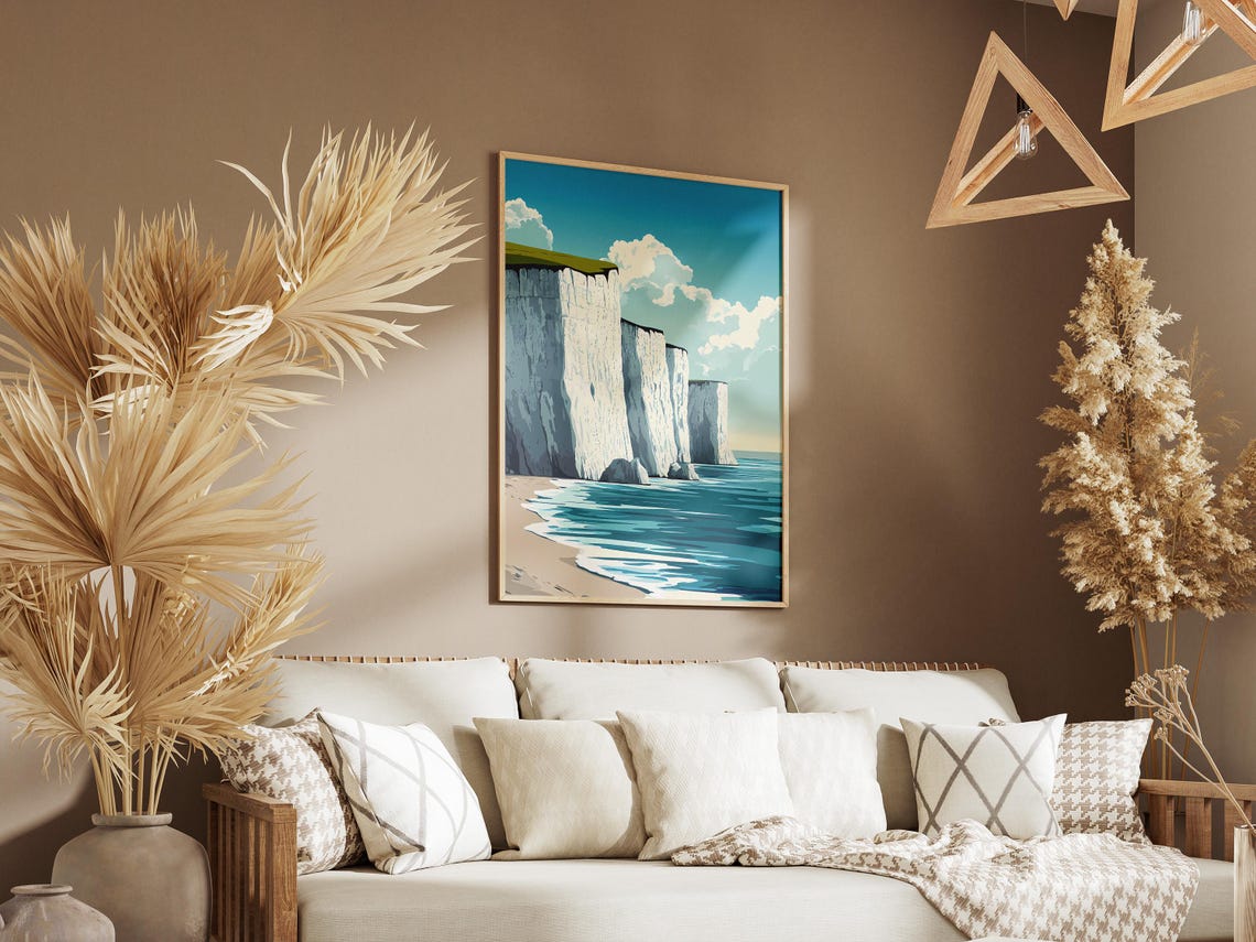 White Cliffs Of Dover England Chalk Cliffs Coastal Travel Poster - Image 3
