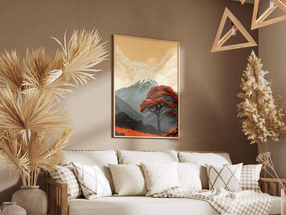 Sangay National Park Ecuador Volcano Red Autumn Tree Dusk Poster - Image 3