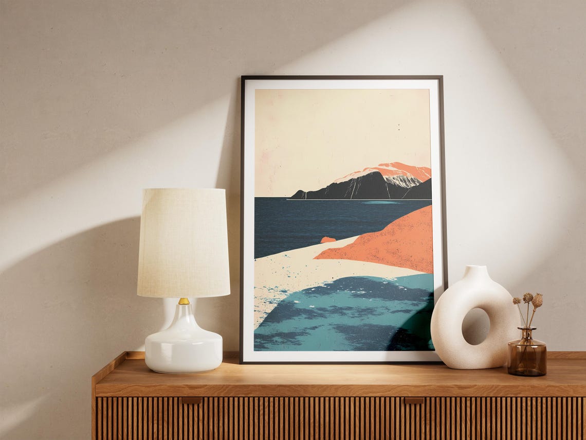 South Georgia Island Abstract Coastal Cliffs Seascape Poster - Image 5
