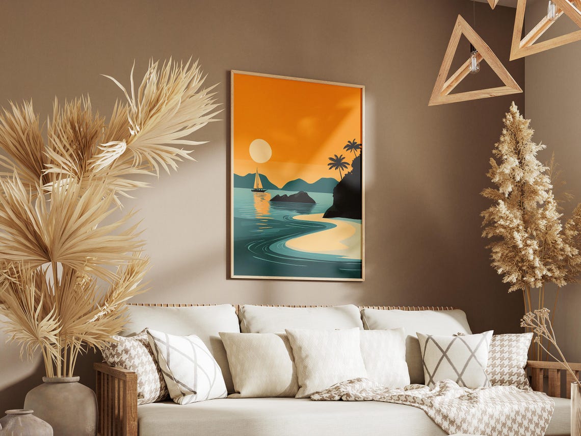 Mergui Archipelago Sunset Sailboat Golden Bay Myanmar Poster - Image 3