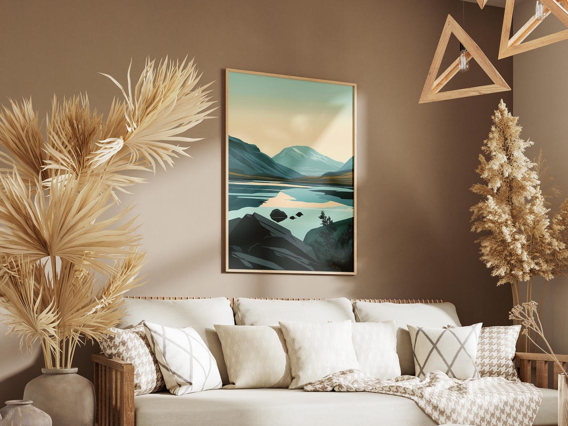 Putorana Plateau Russia Lake Reflection Mountains Dawn Poster - Image 3