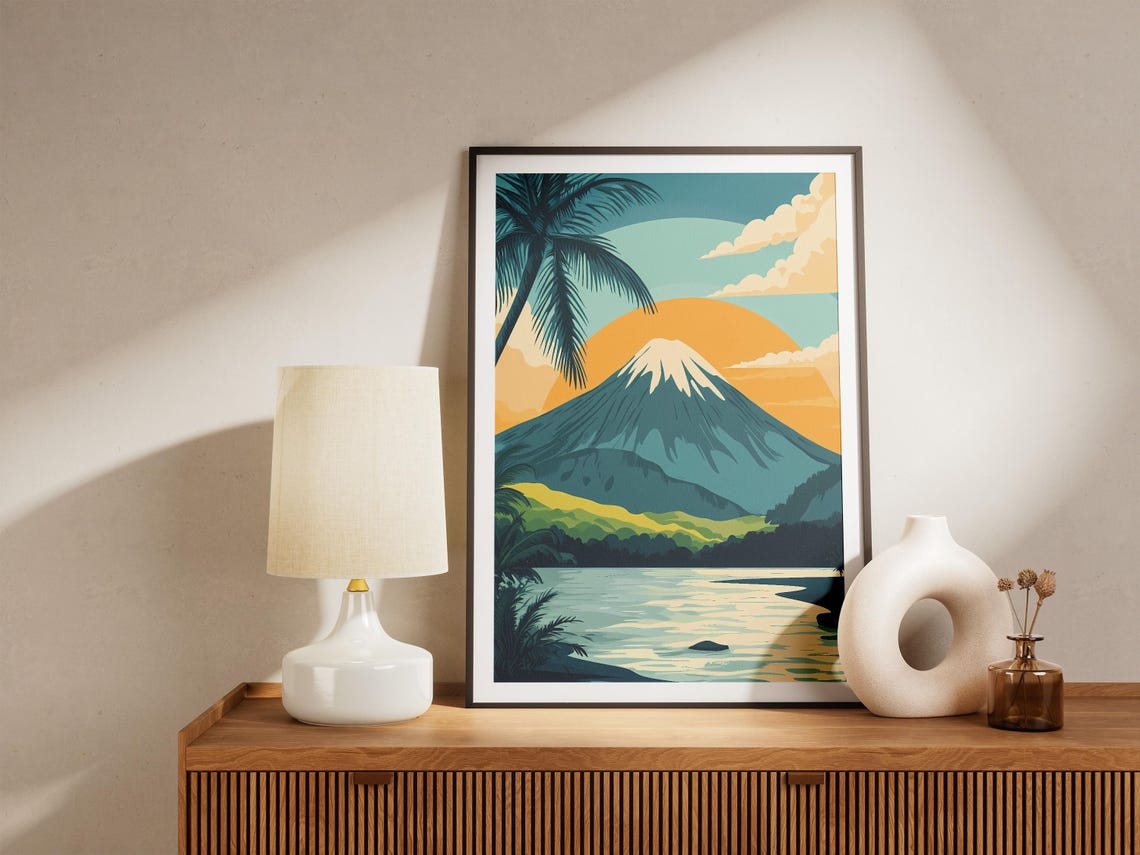 Mount Hamiguitan Philippines Volcano Sunset Palm Lake Poster - Image 5