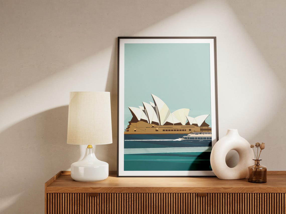 Sydney Opera House Minimalist Travel Poster with Harbor View - Image 5