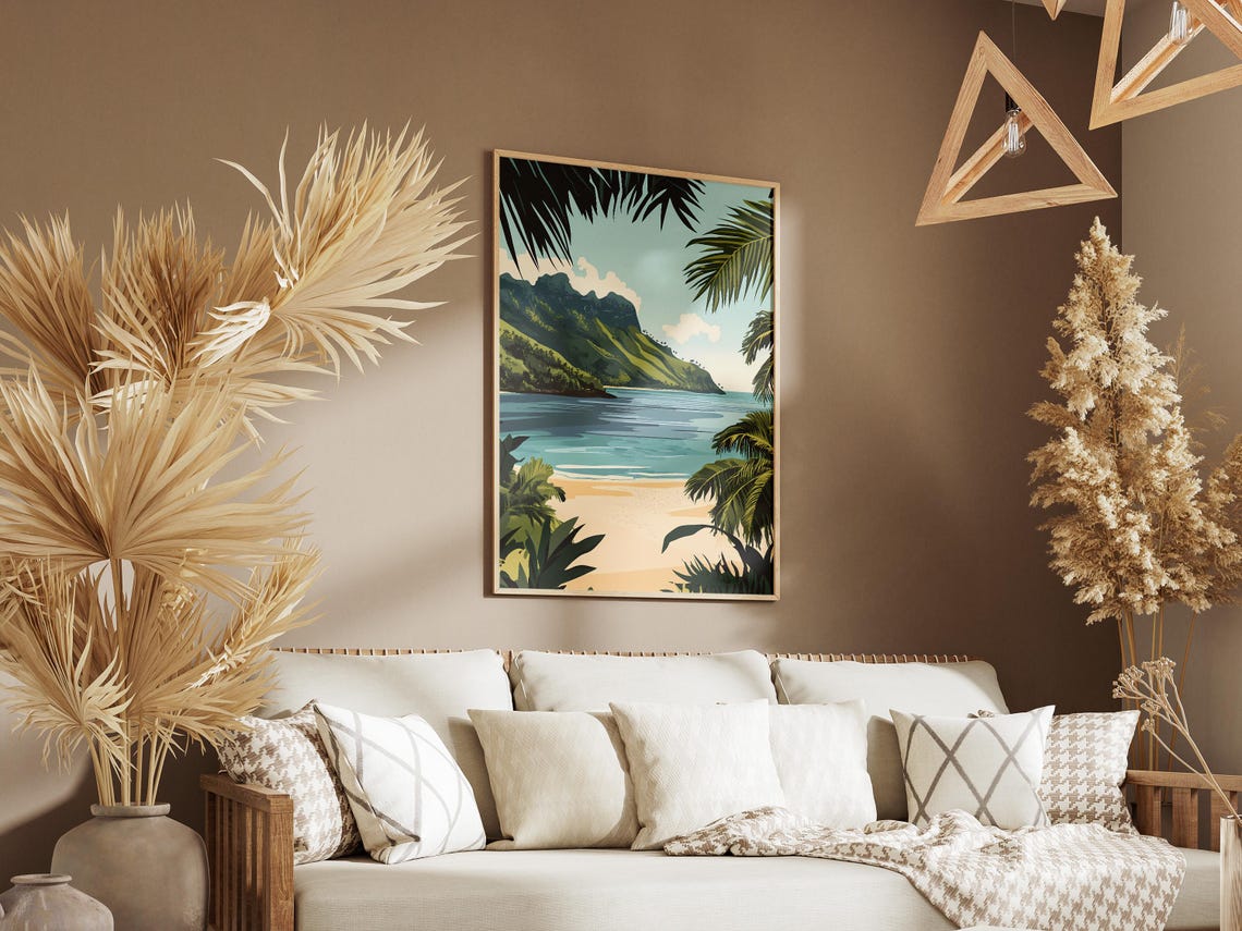 Fatu Hiva French Polynesia Lush Green Island Peaks Beach Poster - Image 3