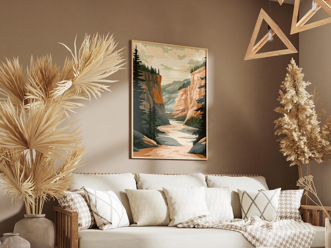 Wood Buffalo National Park River Canyon Sandstone Cliffs Poster - Image 3