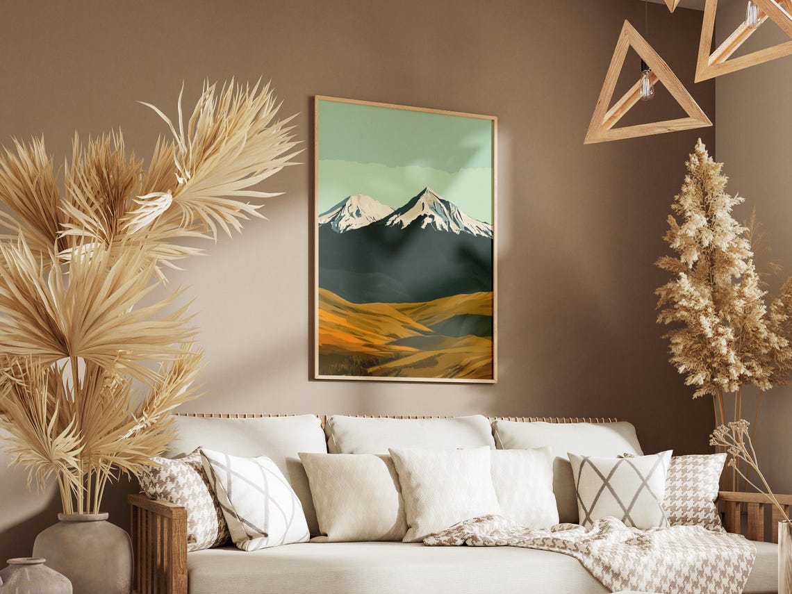 Ilinizas Twin Snowcapped Peaks Ecuador Minimalist Nature Poster - Image 3