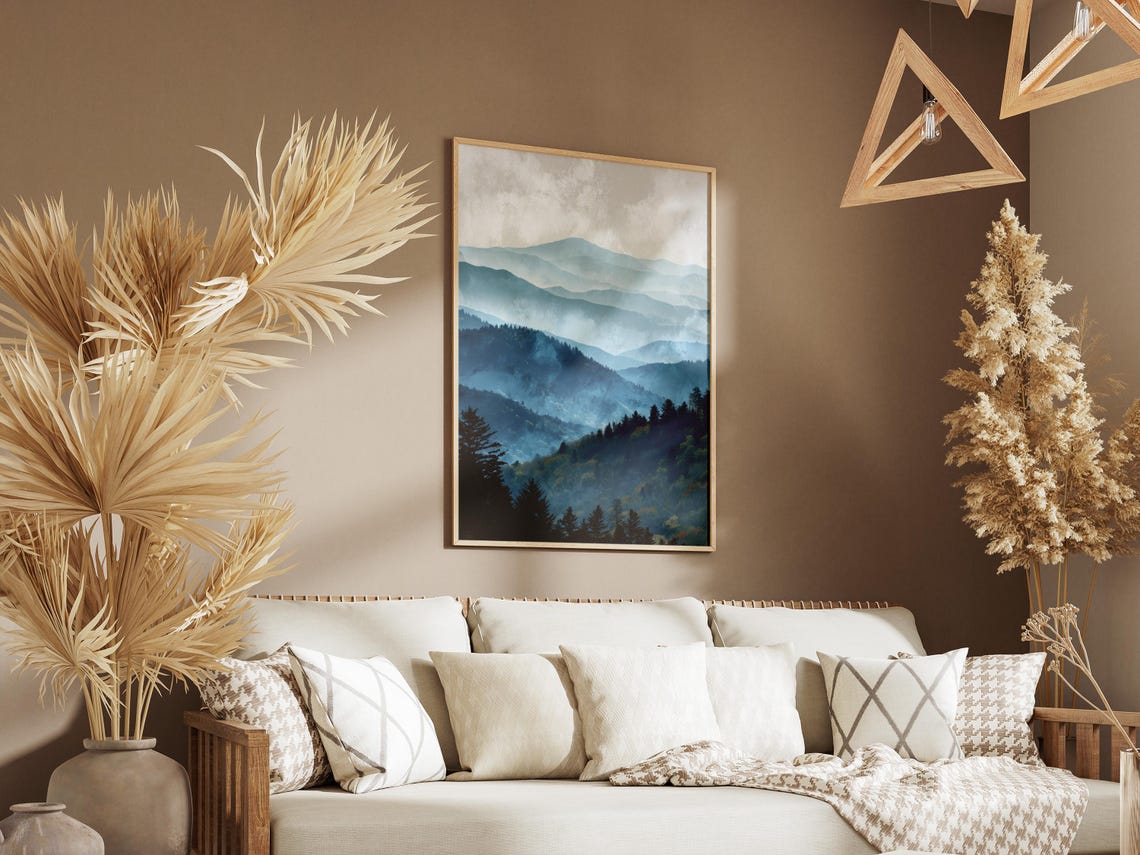 Great Smoky Mountains Blue Ridge Misty Peaks Art Travel Poster - Image 3