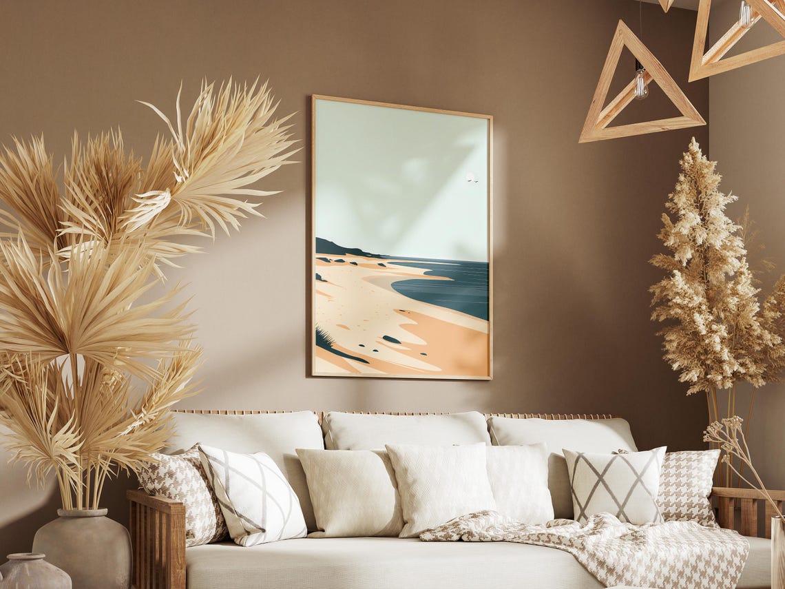 Sudan Beach Minimalist Seascape Sandy Shore Pale Coast Poster - Image 3