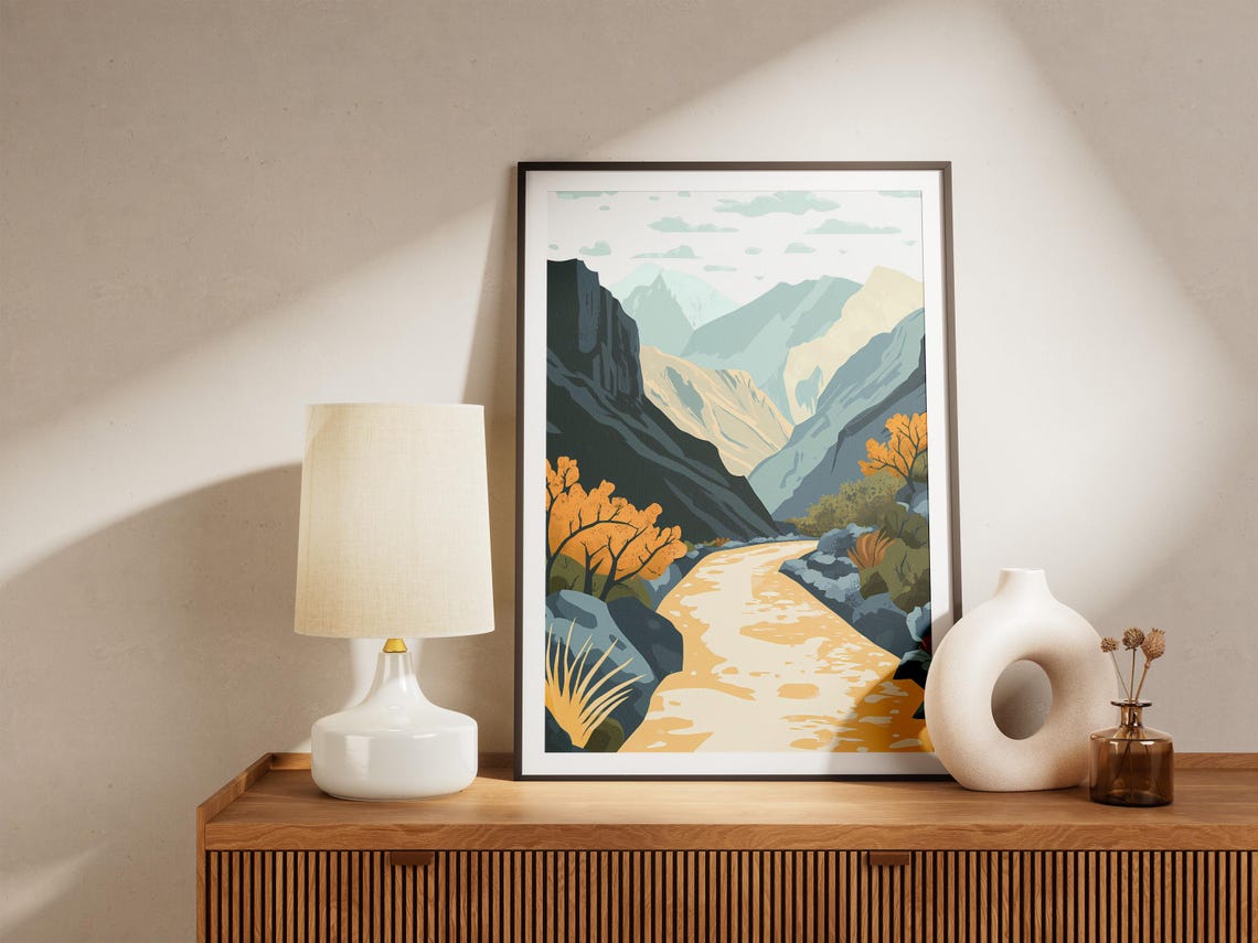 Khyber Pass Pakistan Mountain Valley with Winding Road Poster - Image 5