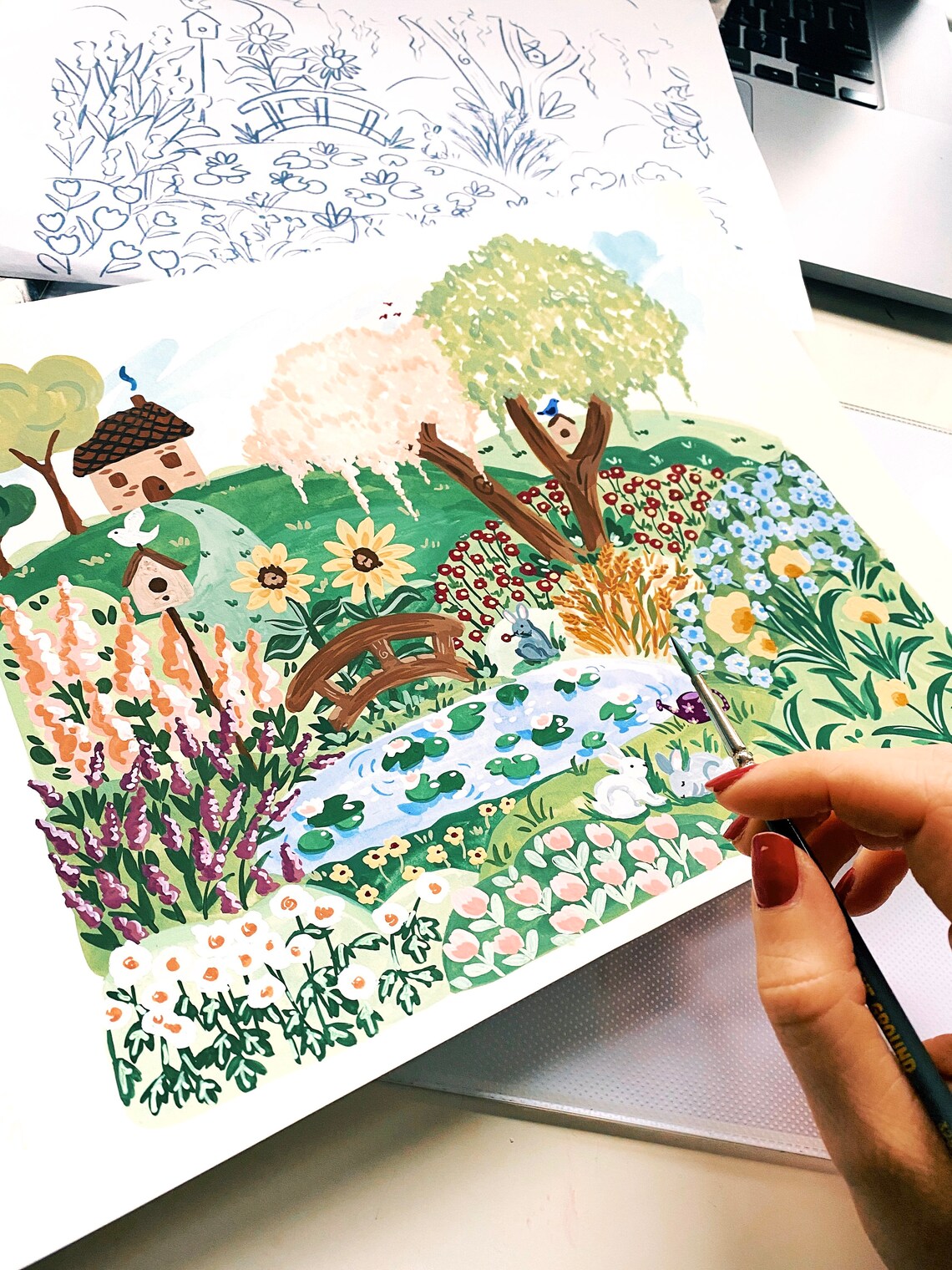 English Spring Garden Floral Art Print, Sabina Fenn - Image 2